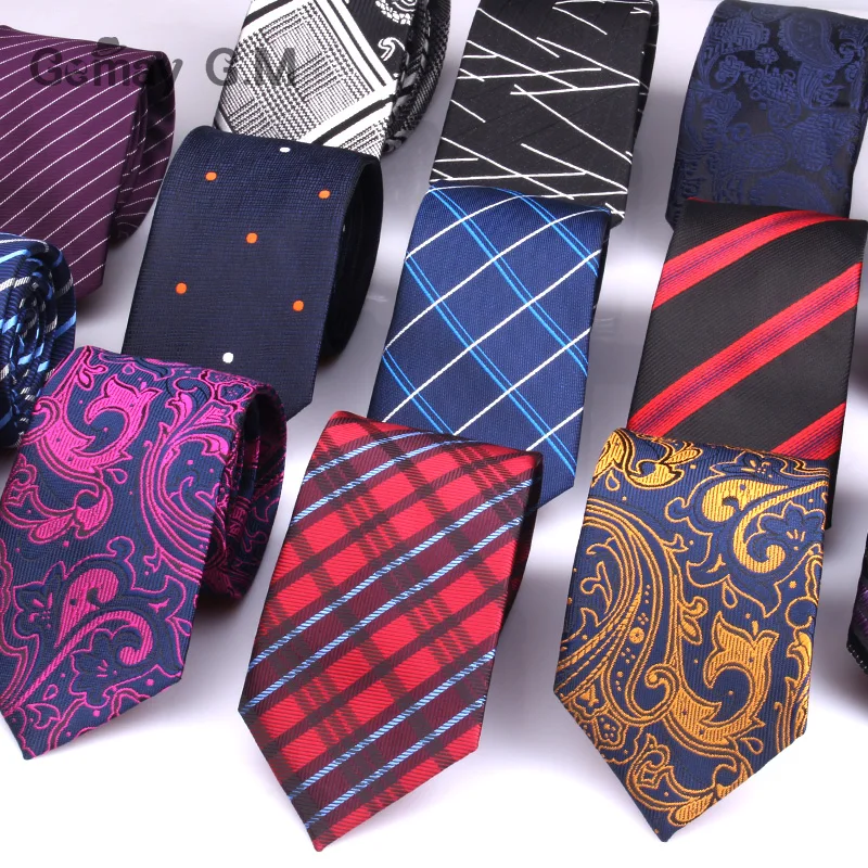 Corbatas de Cachemira para hombre, corbatas de cuello clásicas de Jacquard, corbata azul y roja para regalo, trajes de fiesta a cuadros a rayas para hombre