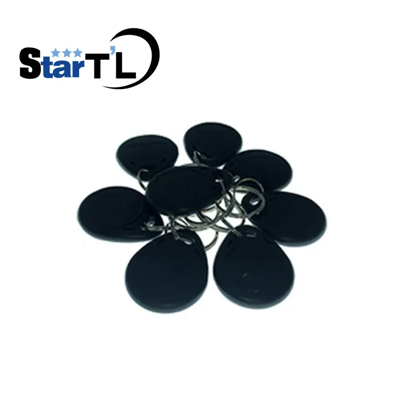 

Free Shipping 100 pcs RFID ID card 125Khz Proximity key fobs Chain Token Keyfob keytag chain Black Color