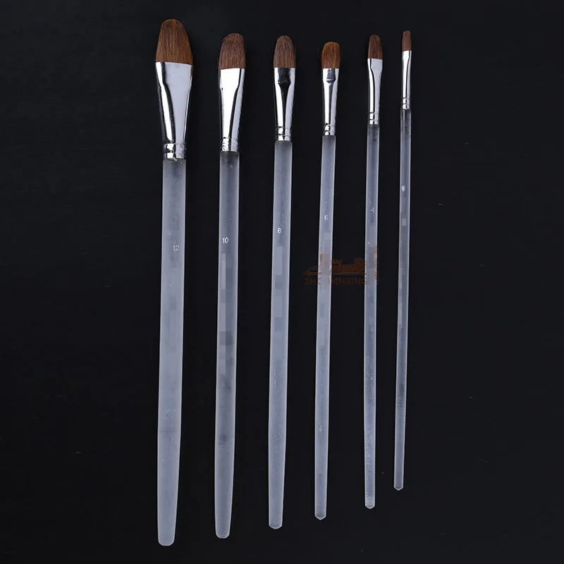 Zhouxinxing Professional painting brush 6 pcs sets frosted acrylic watercolor oil paint pen wool hair art supplies