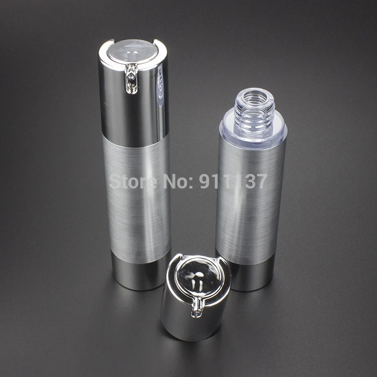 

50pcs 50ml sliver airless container for cosmetic , cheap airless cosmetic container with pump , buy 50ml plastic airless bottle