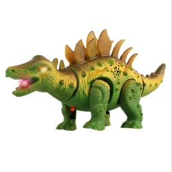 Robot Dinosaurs Toys Electronic Walking Stegosaurus LED Light Electric Animal Toy Jurassic World Dinosaur Kids Birthday Gift