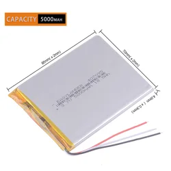 3Wrires 3.7V 407095 357095 5000mAh Rechargeable Lithium Li-ion Polymer Battery for Tablet pc 7inch