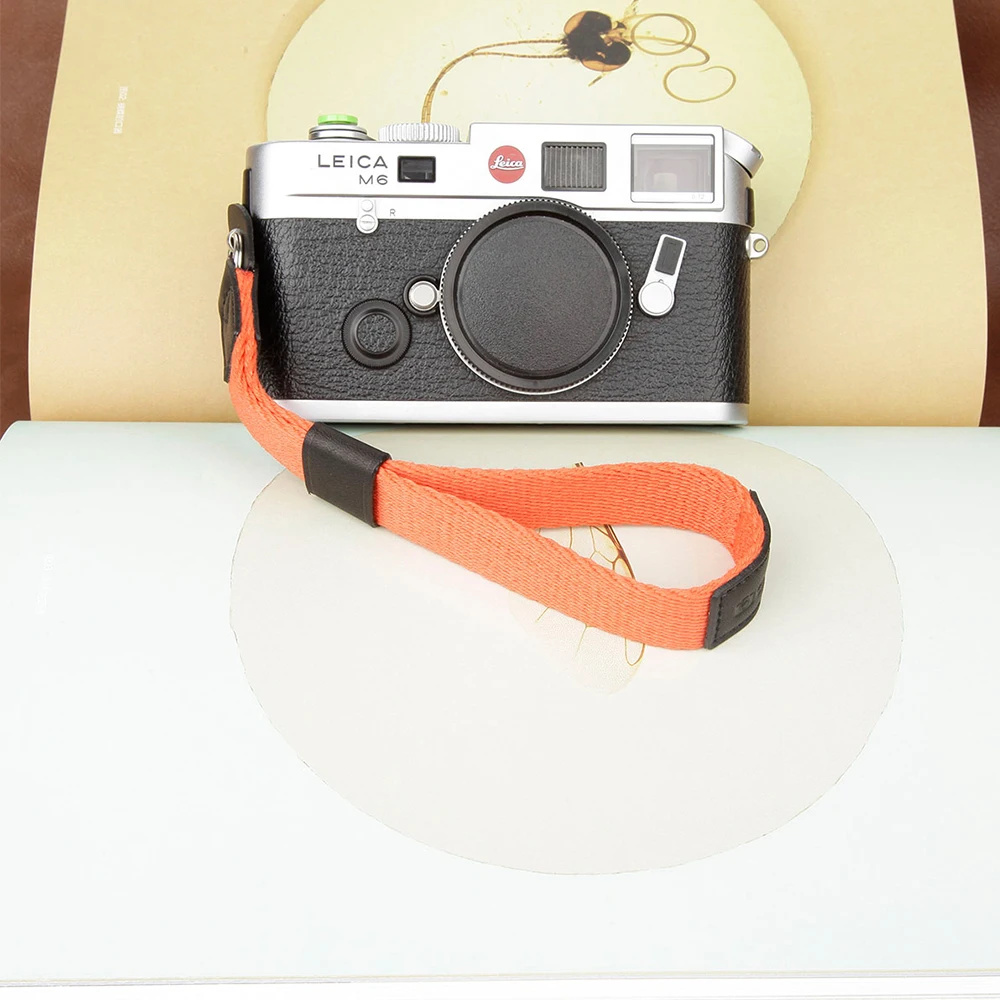 cam-in 4151-4165 Cowskin & Cotton tape Camera Wrist Strap Leather DSLR spire lamella Hand Belt Photography Accessory 15 colors