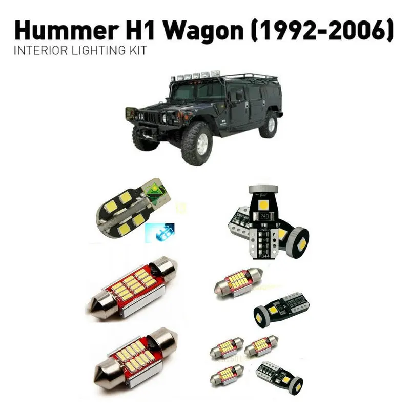 Led interior lights For Hummer h1 wagon 1992-2006  18pc Led Lights For Cars lighting kit automotive bulbs Canbus