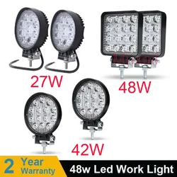 4inch 18W 27W 48W Offroad Car 4WD Truck Tractor Boat Trailer 4x4 SUV ATV 12V Spot Flood LED Light Bar LED Work Light