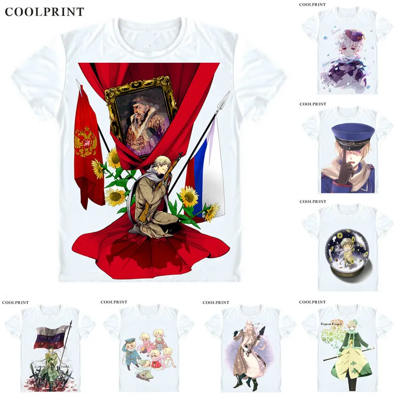 Russia Soviet Union Ivan Braginski T Shirt Axis Powers Hetalia Men Casual TShirt Premium T-Shirt Printed Short Sleeve Shirts