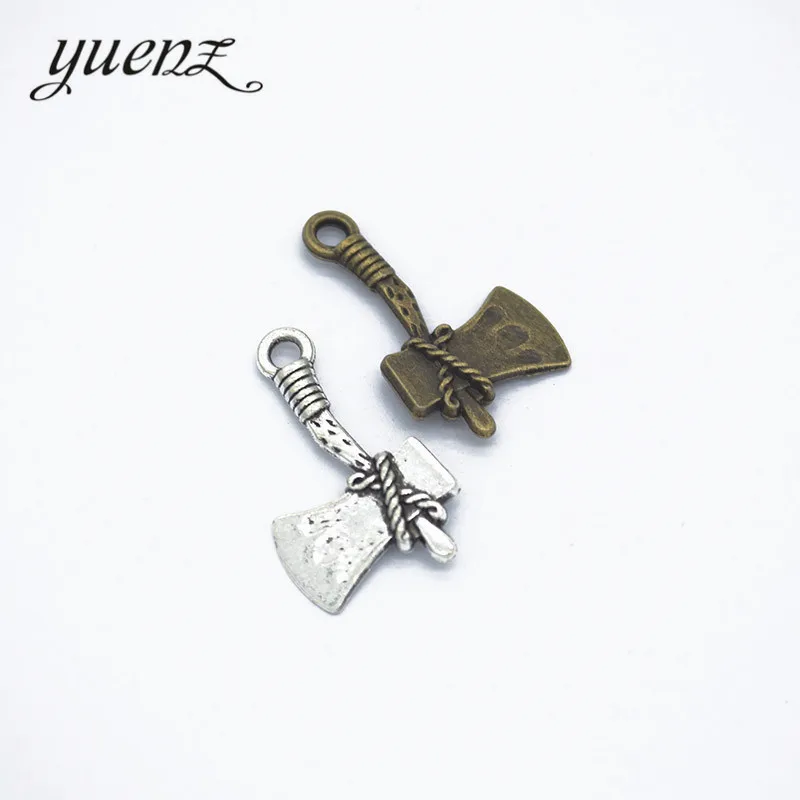 YuenZ 10pcs Bronze Tibetan Silver Plated ax Charms Pendant Jewelry Making Accessories DIY Crafts 28*17mm J213