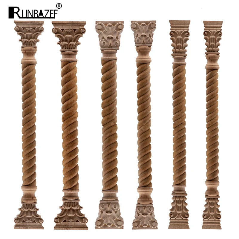 

RUNBAZEF Cabinet Wood Carved Applique Decal Frame Onlay Furniture Decoration Accessory Vintage Home Decor Cabinet Door Craft