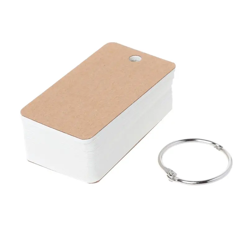 Simple DIY Index Cardboard Cover Blank Paper Card Memo Pad Bookmark Binder Rings Nov-26A