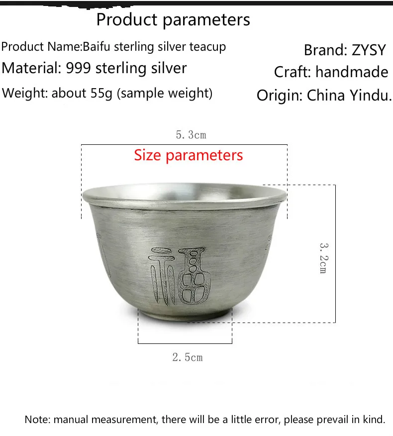 High grade 999Silver Products Cloisonne  Hand made Tasting cup Kung Fu Teacup gift for family and friends kitchen office tea set