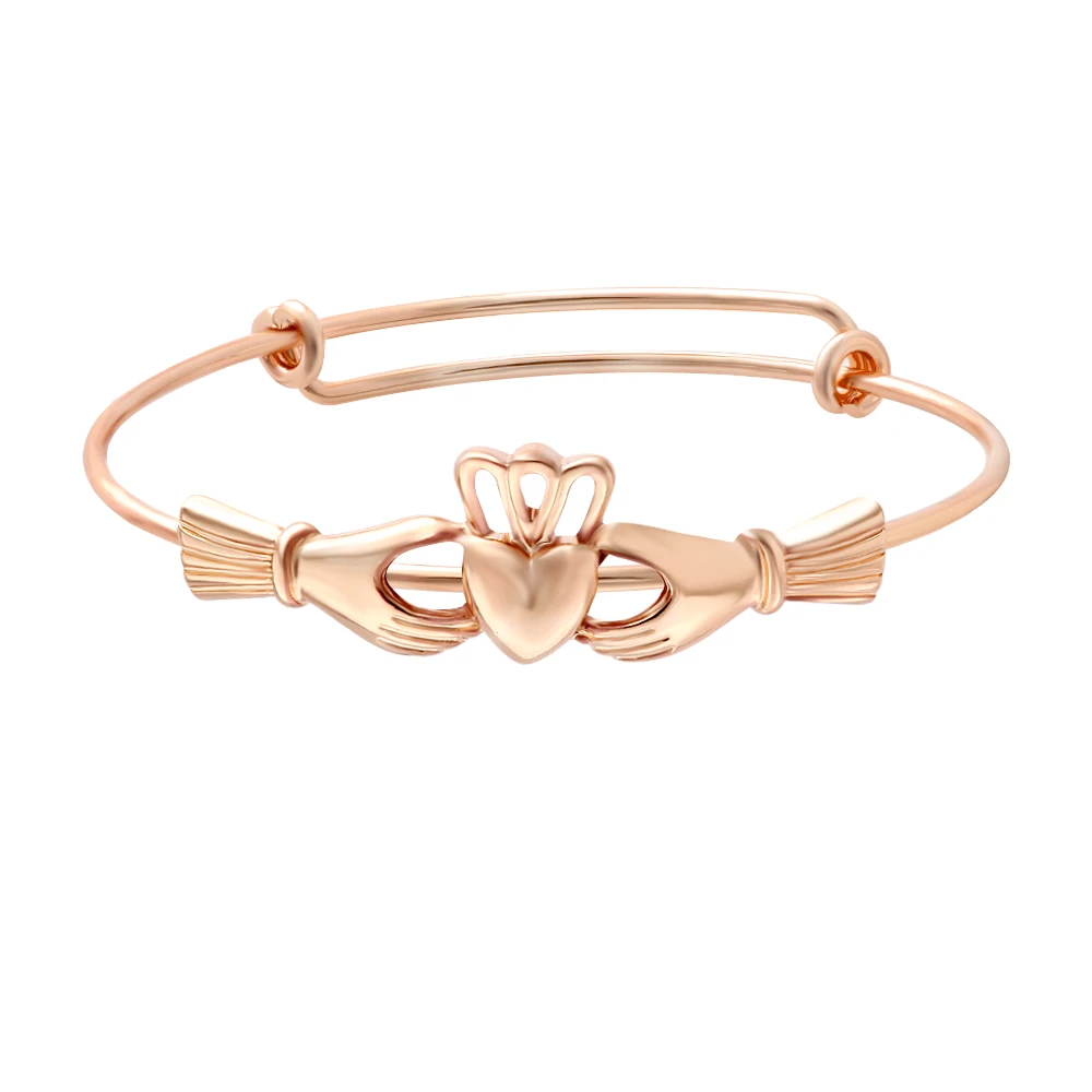 New Arrival The Claddagh Adjustable Copper Female Bracelet & Bangle Fashion 3 colors Female Lovely  Wire Expandable Bangles