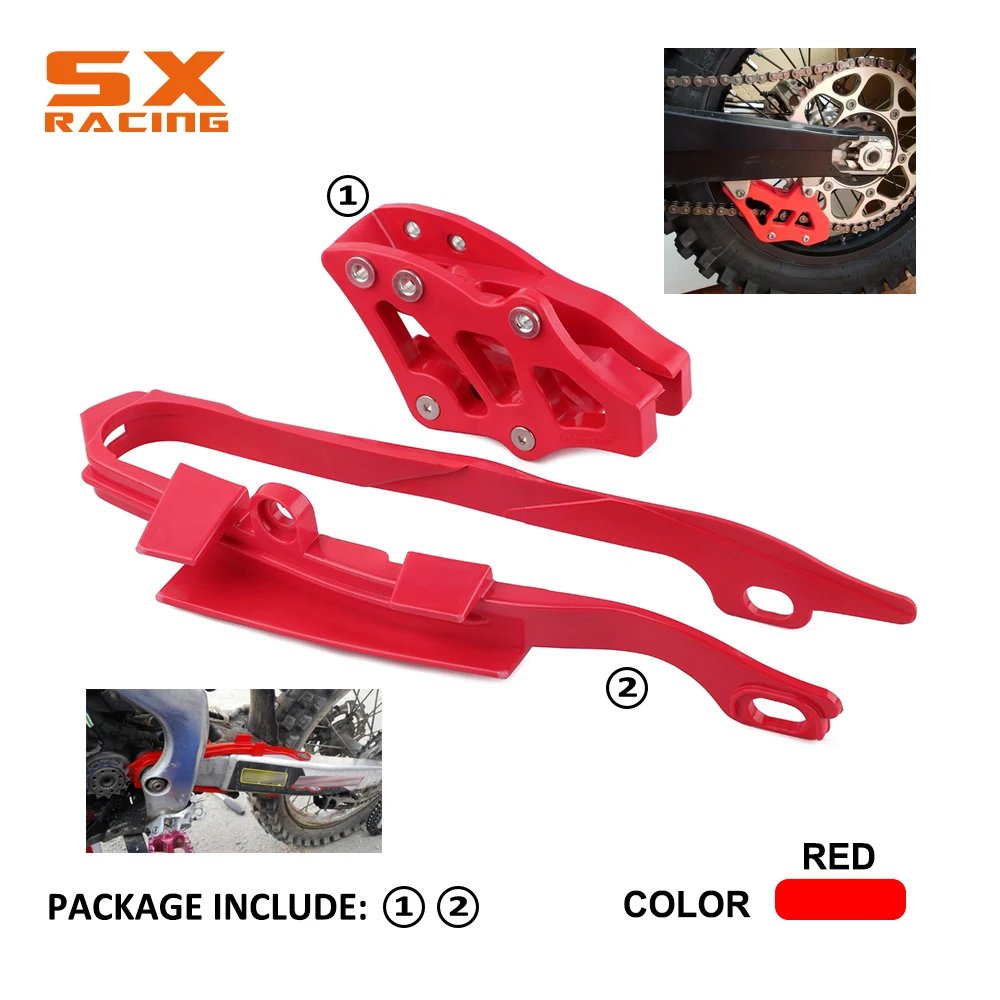 

Motorcycle Red Plastic Chain Slider Swingarm Guide Protector Set For HONDA CR125R CR250R CRF250R CRF450R CRF250X CRF450X