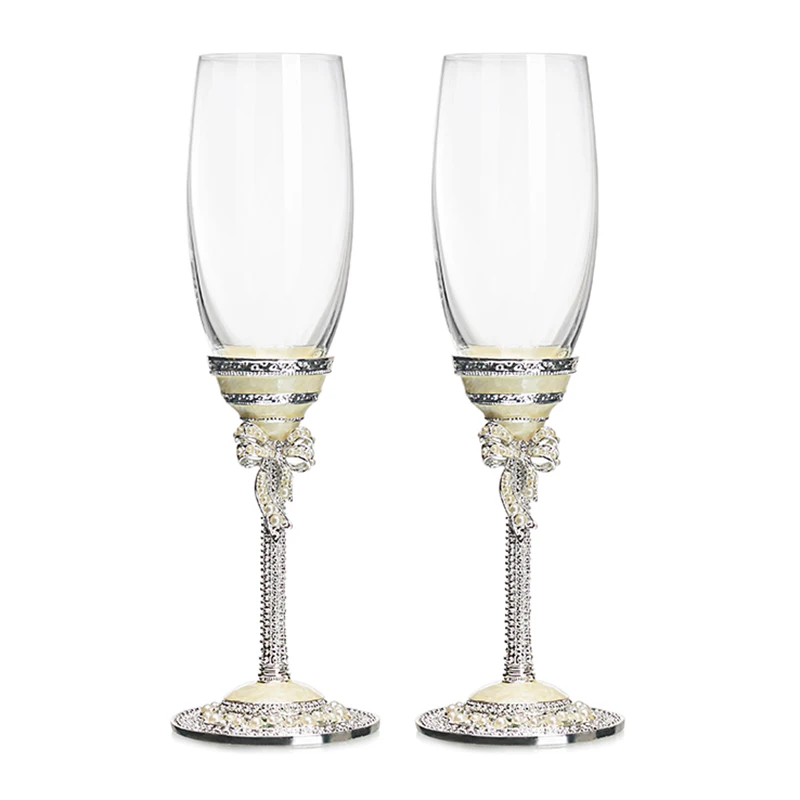 Creative Glass Crystal Cup, Drink-ware, Art and Craft, Champagne Glass, Red Wine, Champagne Glass, Party Diamond Pearl, 2Pcs