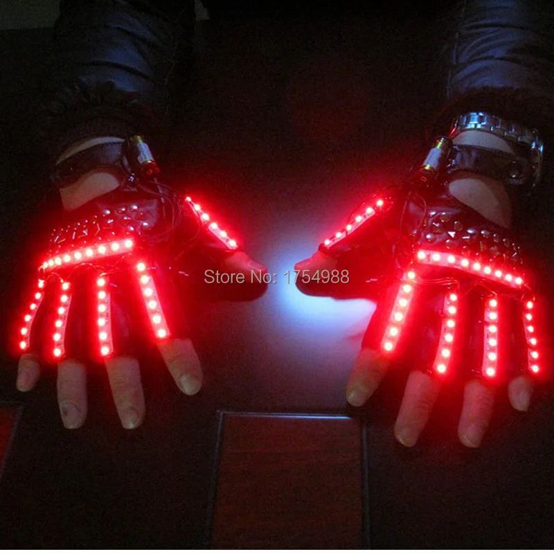 Free shipping Red led glove Laser Gloves Stage Props LED Gloves Night Club Super Bright LED Laser Glove Event & Party Supplies