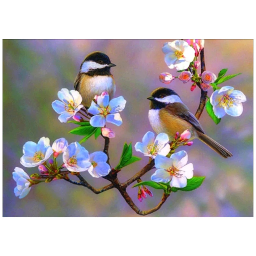 

New hot sale 5d diamond painting cherry blossom chickadees bird mosaic picture diamond embroidery handmade rhinestone LG2809