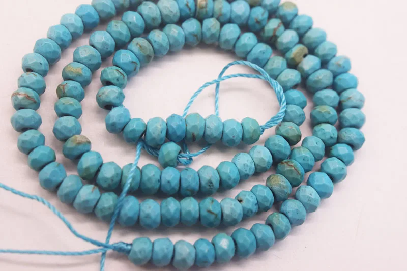 loose beads turquoise blue  jasper  roundel faceted 4*2mm 14