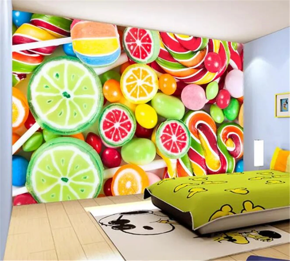 

beibehang papel de parede Custom wallpaper 3d photo murals colorful lollipop candy children room background wall paper 3d mural