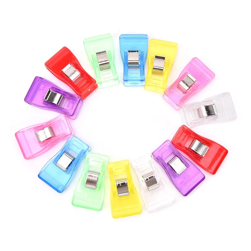 50Pcs Mixed Plastic Clips for DIY Patchwork Fabric Quilting Craft Sewing Knitting Clips Home Office Supplies