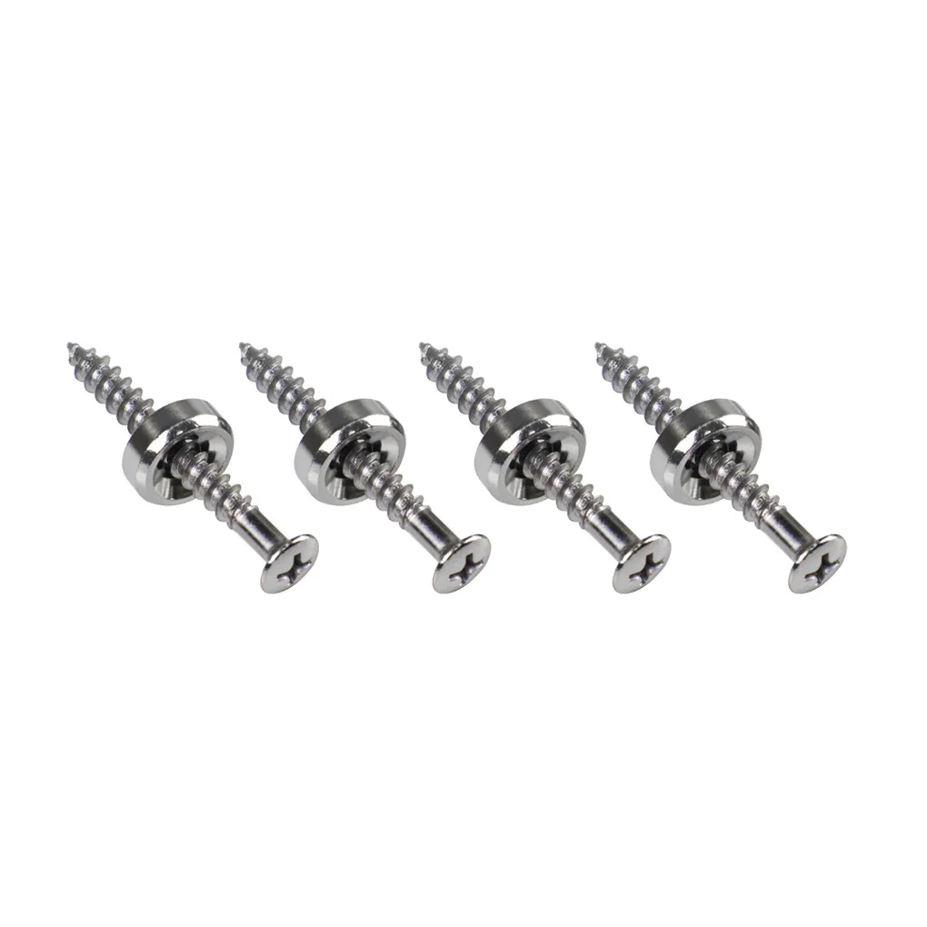 FLEOR 4pcs Metal Guitar Neck Joint Ferrules Neck Screw Bushings with Screws for Guitar Bass Parts, Chrome/Black Choose