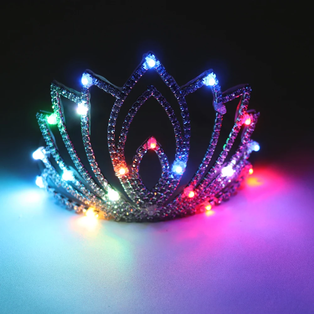 Colorful Christmas Party Glowing Wreath Halloween Crown Flower Headband Women Girls LED Light Up Hair Wreath Hairband Garlands