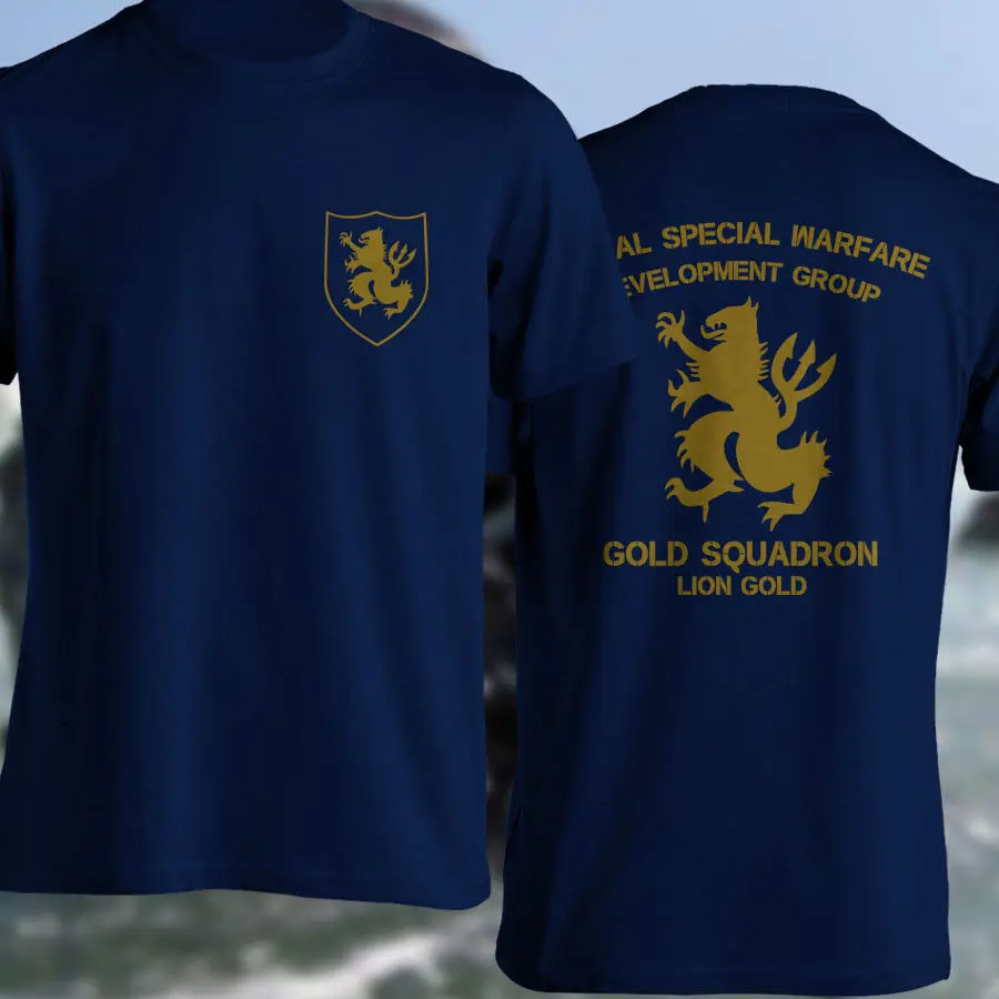 Gold Squadron US Army Special Force Lion Gold NSWDG Devgru Seal Team Six T-shirt Casual Short Slove