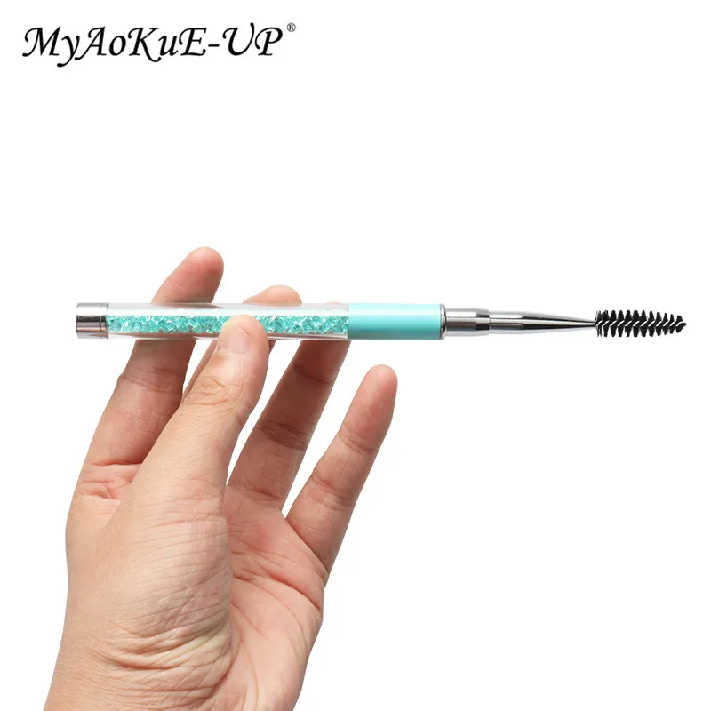 Strass Wimpernbürste Wiederverwendbare Wimpernbürsten Mascara Zauberstab Applikator Wimpernverlängerung Make-up-Tool – Detail 3