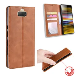 For Sony Xperia 10 Case Luxury Flip PU Leather Wallet Magnetic Adsorption Case For Sony Xperia 10 Plus 10plus Phone Bag Cases