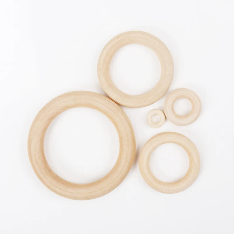 15 Size Circle Natural Wood DIY Crafts Embellishment For Wooden Ring Children Kids Teething Wooden Ornaments An Pick