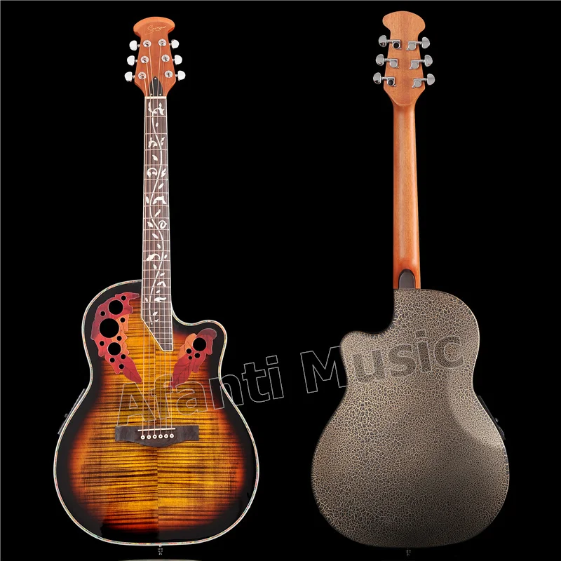 

HOT! Afanti Music Super Roundback/ Carbon Fiber Back & Side Acoustic guitar with 4 sections EQ (ANT-163)