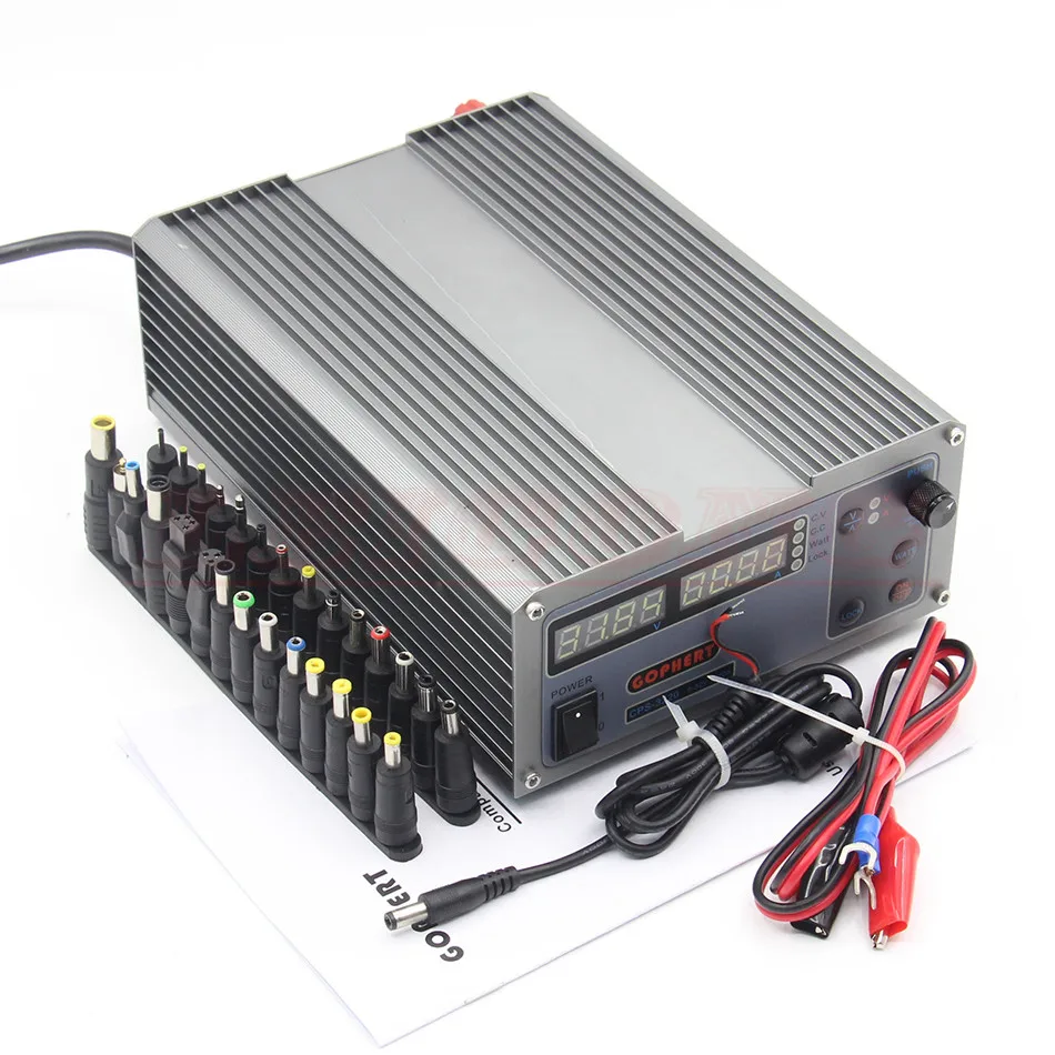 Mini cps-3220 DC Power Supply + 37pcs DC head Banana clip wire EU UK US adapter OVP/OCP/OTP low power 110V - 230V 0-32v 0-20A