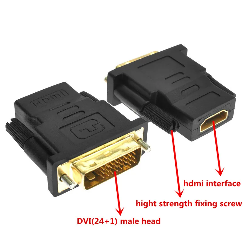 Переходник DVI 24 + 1 штекер-гнездо HDMI позолоченный DVI 24 + 1 в HDMI 1080P для ПК PS3 проектора HDTV