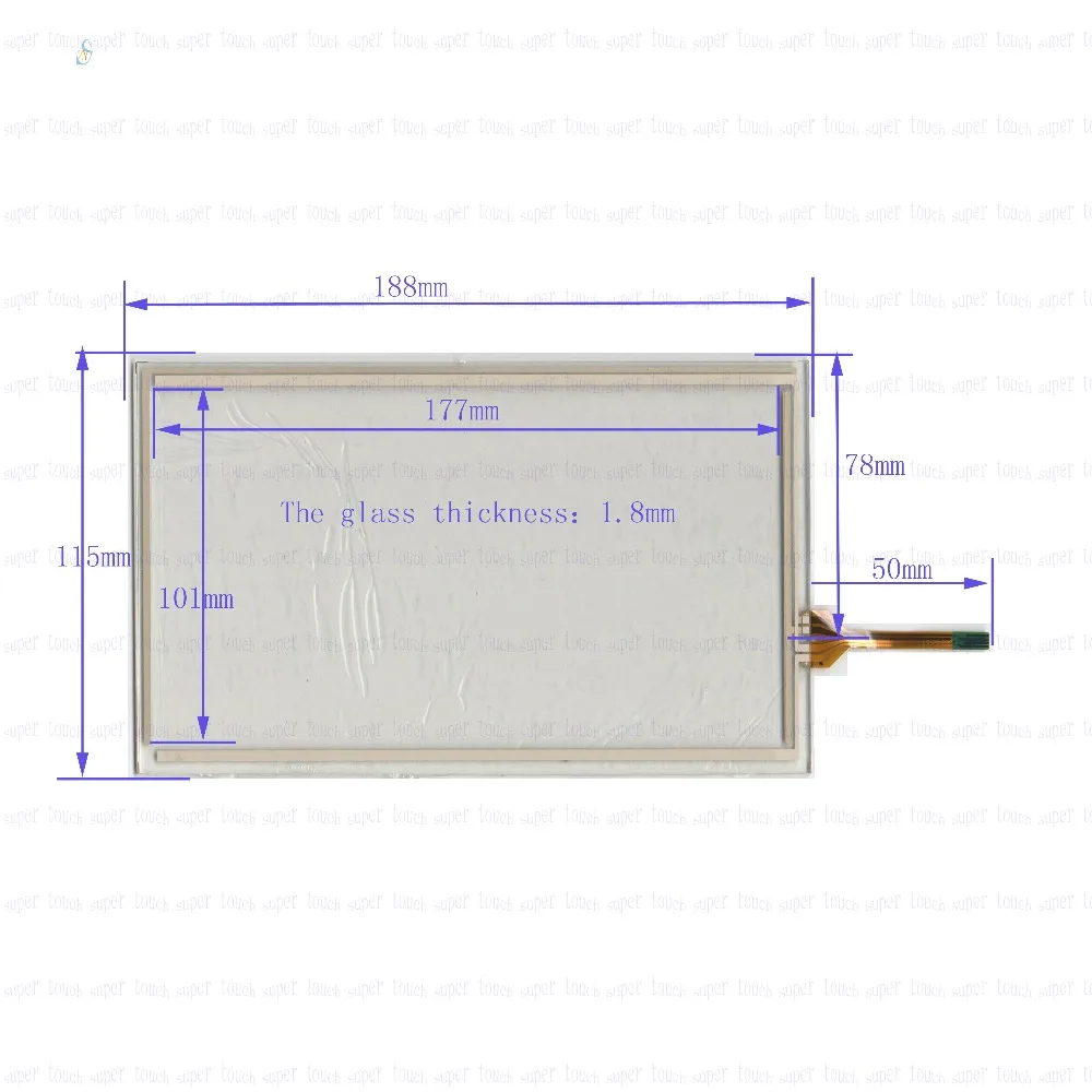 

ZhiYuSun 188mm*115mm A191109 8inch 4-wire resistive touch panel for Car DVD, 188*115 GPS Navigator screen glass