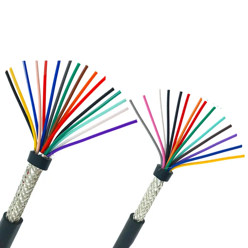 5m 22AWG 20AWG 18AWG 10/12/14/16/20 cores Shielded cable 5meters pure copper RVVP shielded wire control cable UL2464 signal wire