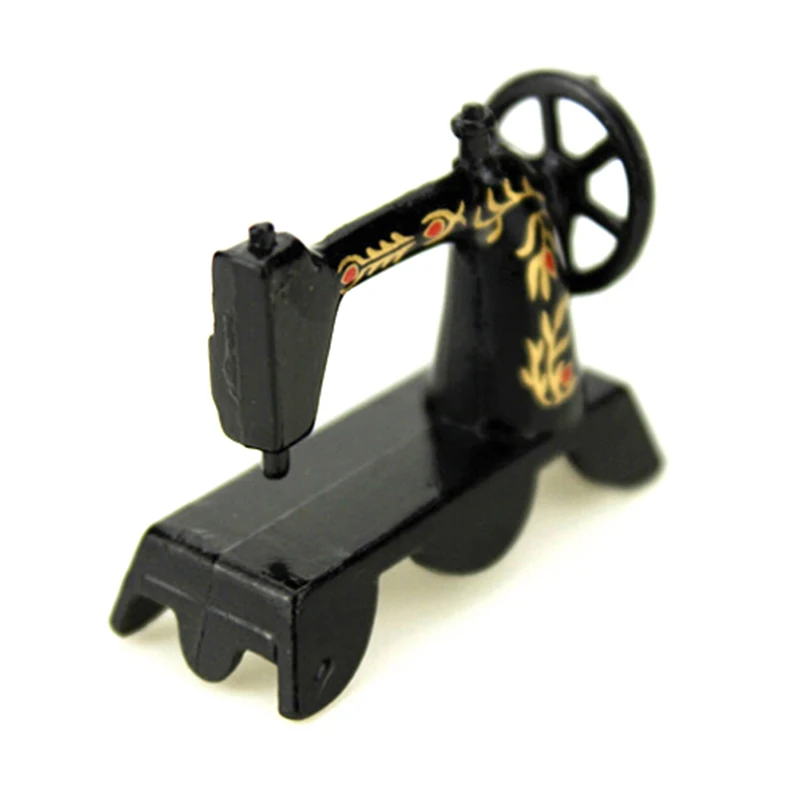 1/12 Dollhouse Black Sewing Machine Furniture Miniatures Accessories Kids Toys Gift