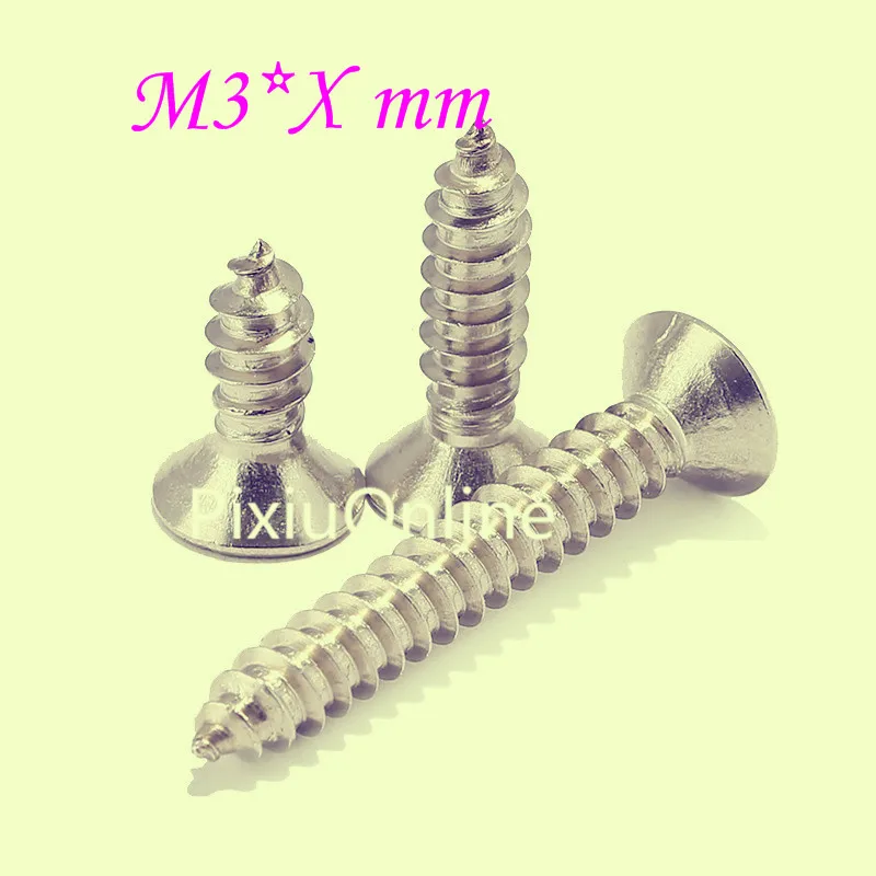 YT801 304 Stainless Steel Phillios Self-tapping Screws  Flat  M3 * Xmm Drop Shipping