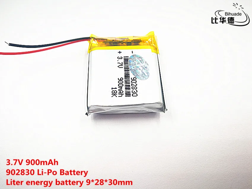 Dobra jakość 3.7 V, 900 mAH, 902830, polimerowa bateria litowo-jonowa/akumulator litowo-jonowy do TOY, POWER BANK, GPS, mp3, mp4