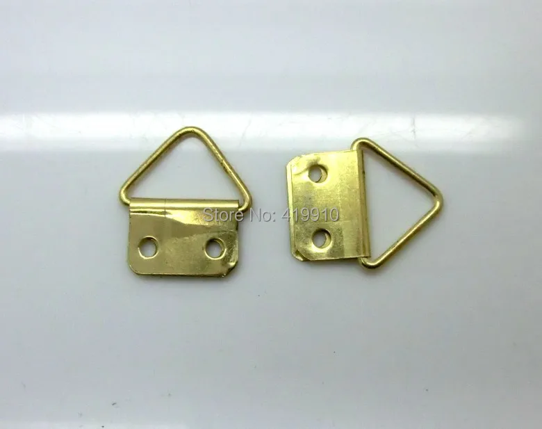 Free shipping-50Pcs Gold Tone Photo Frame tied Metal Hooks 2 Holes 2.4cmx2.1cm J1793