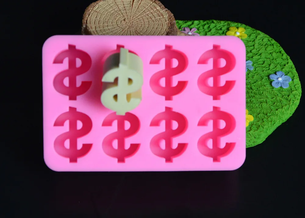 $ Dollar Symbol Money Sign Silicone Fondant Mold, Chocolate Mold, Cake Decoration Tools,USD Cake Mold H542