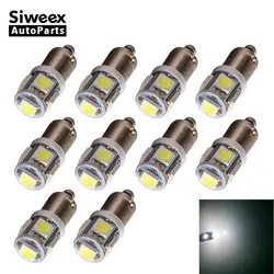 10 Pcs/Lot BA9S T4W LED Bulbs 5 SMD 5050 64111 64113 Car Interior Lamp Reading Door License Plate Light White DC 12V