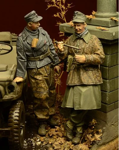 Kit de figurines de soldats en résine, modèle de scène en Ardennes, non assemblé et non peint, 2 pièces, 1/35