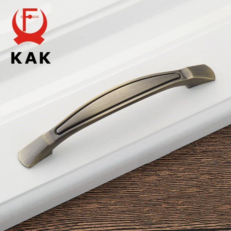 KAK Vintage Bronze Handles Kitchen Cabinet Handles Drawer Knobs Antique Cupboard Door Wardrobe Pulls Furniture Handle Hardware