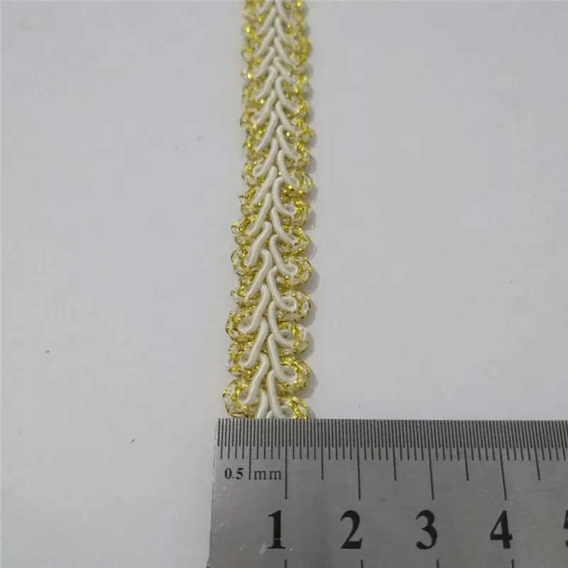 13mm Wide Gold White Centipede Webbing Lace 3 meter for Clothing Curved Edge Sew Webbing Decorations Lace Stiching Tape Trimming