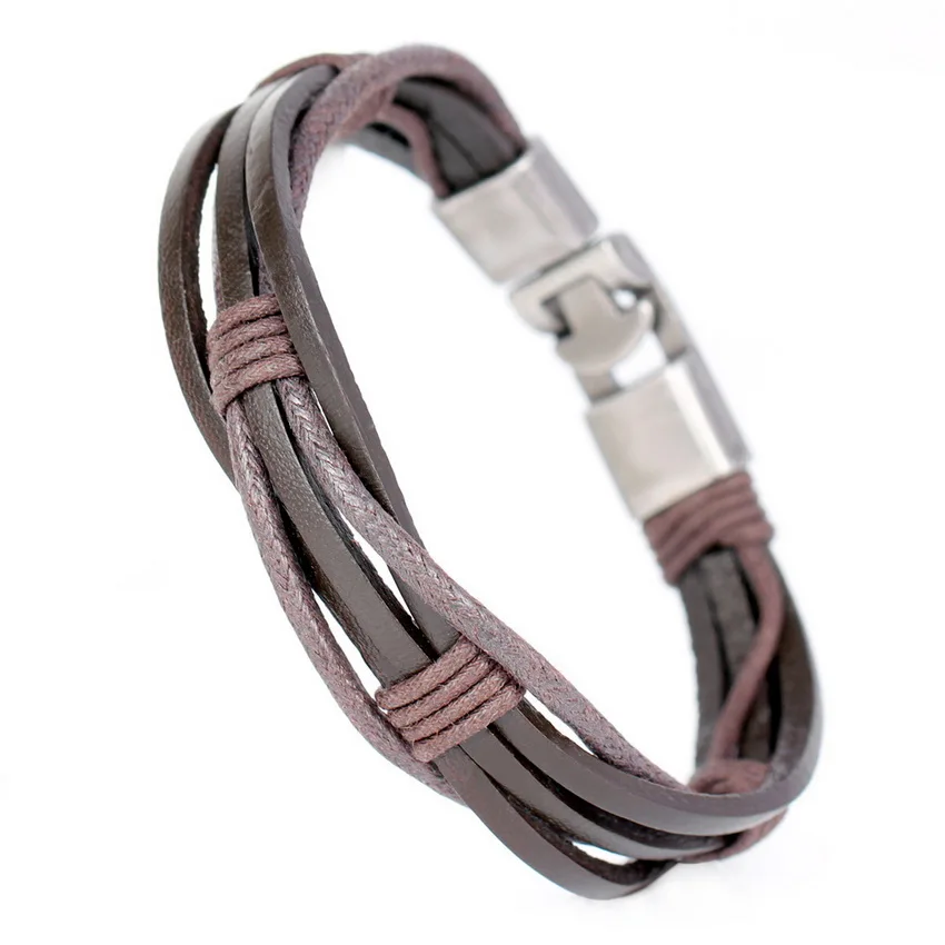 TYO Fashion Novelty DIY Weave Leather Bracelets High Quality Sporty Bandage Charm Friendship Men\'s Chain & Link Jewelry