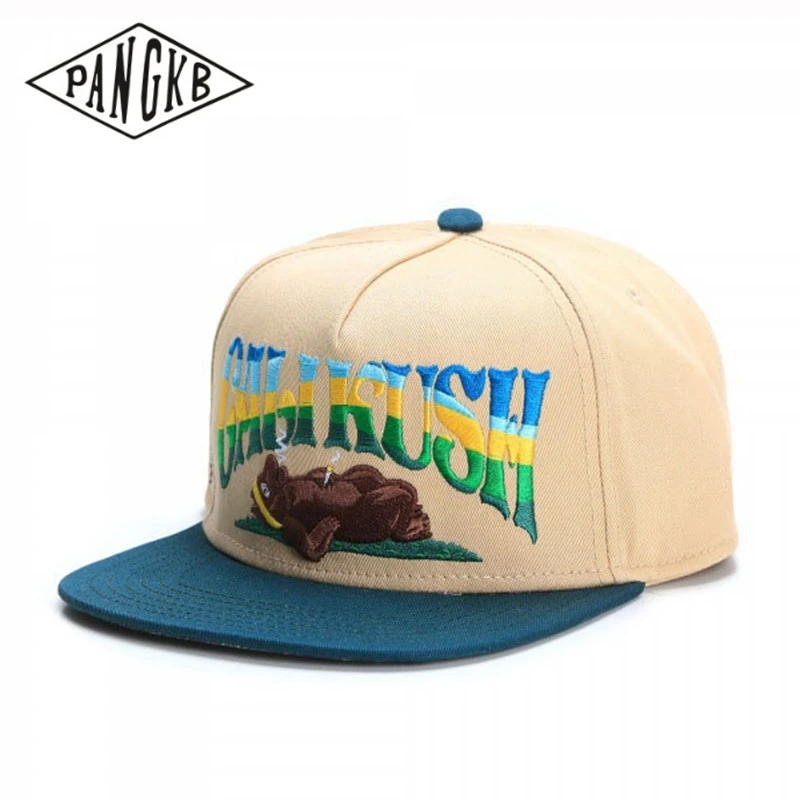 PANGKB Brand KUSHSTOCK CAP enjoy the bear hip hop snapback hat for men women adult outdoor casual sun baseball cap bone