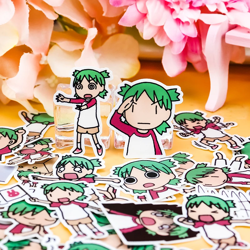 

35pcs Creative Cute Self-made Green Hair Sister Girl Scrapbooking Cartoon /Waterproof Stationery Diy Print Stickers Kawaii