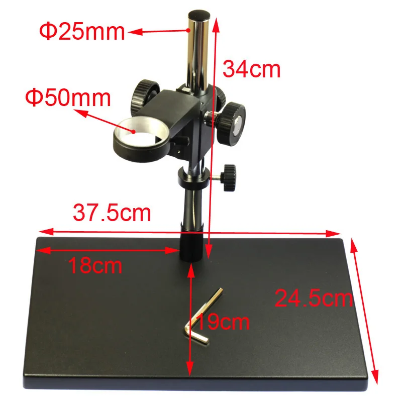 1000X Inspection Zoom Monocular C-mount Lens + Coaxial Light + Stereo Stand for PCB SMD Industrial Microscope Camera