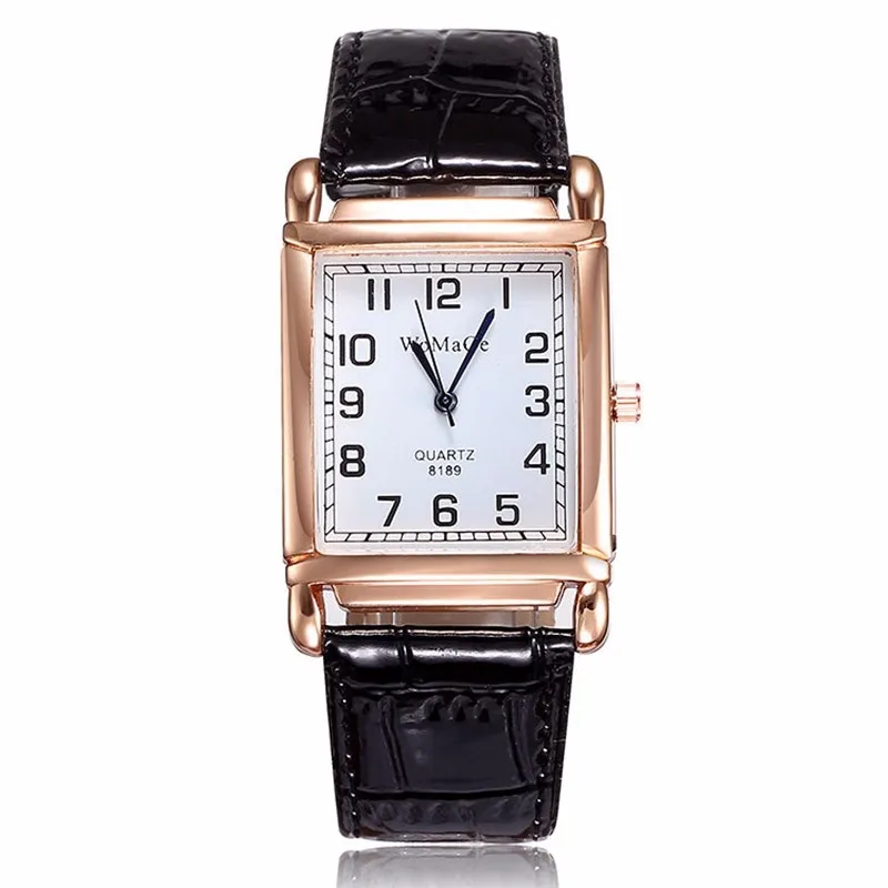 Reloj de lujo rectangular de cuero rojo para Mujer, relojes de pulsera de cuarzo a la moda, vestido informal de marca superior, 2023