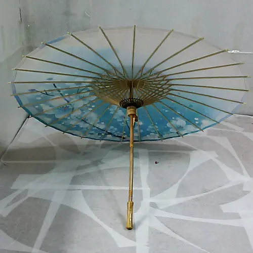 Dia 84CM chinesse handmade blue background sakura flowers oiled paper umbrella waterprood dance prasol decoration umbrella