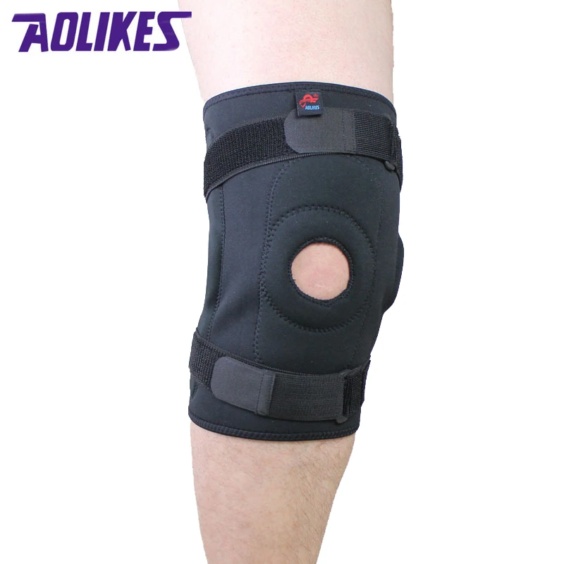 AOLIKES 1 Pcs Professional Mountaineering Training Cycling kneepad Knee Injury Recovery Fixed Supporting With 2 Folding Plates