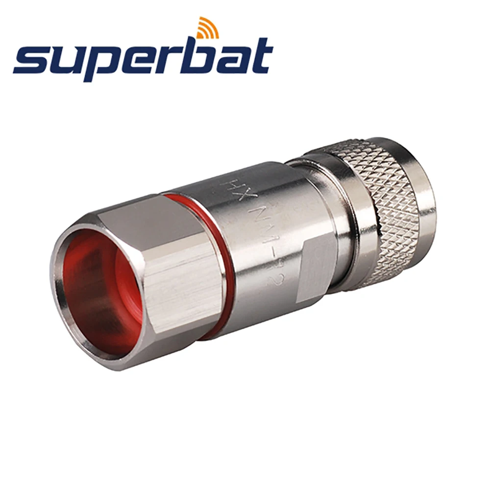 Superbat-conector Coaxial RF macho para Cable de cobre corrugado, 10 piezas, abrazadera N, 1/2"